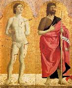 Piero della Francesca Polyptych of the Misericordia: Sts Sebastian and John the Baptist oil painting reproduction